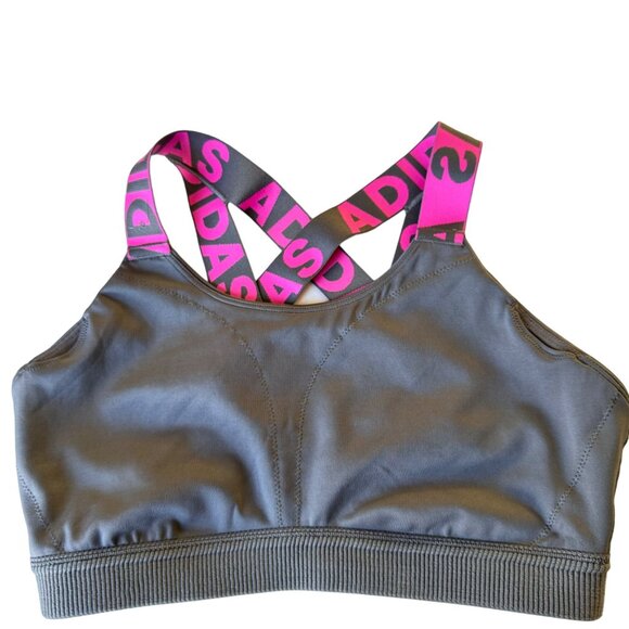 Nike Women's Dri-Fit Swoosh Sports Bra XXS Gray Black Medium Support New - Picture 6 of 9